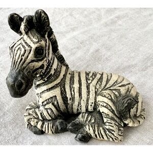 ZEBRA 1987 Stone Critters VINTAGE Baby Laying Down MADE USA SC-235 UDC